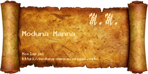 Moduna Manna névjegykártya